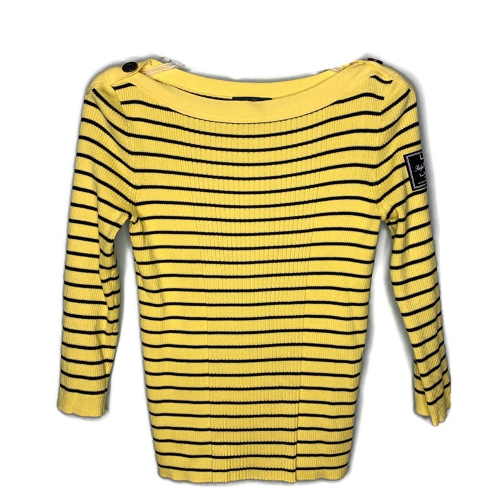 Ralph Lauren Yellow Blue Stripe Top S